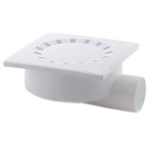 Трап горизонтальный 50 мм.  ( пластиковая решетка 150 * 150 мм. ) Политэк