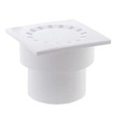 Трап вертикальный 110 мм.  ( пластиковая решетка 150 * 150 мм. ) Политэк