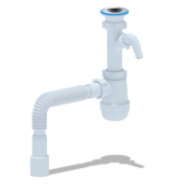 Сифон для кухонной мойки АНИ Грот A1015 1 1/2 дюйма 40 мм с отводом для стиральной машины с гибкой трубой 40х40/50 мм АНИ пласт