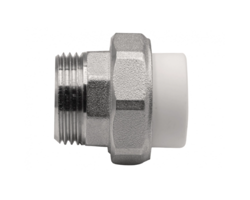 Муфта комбинированная разъемная, наружная резьба 25х1" белый EVER PLAST