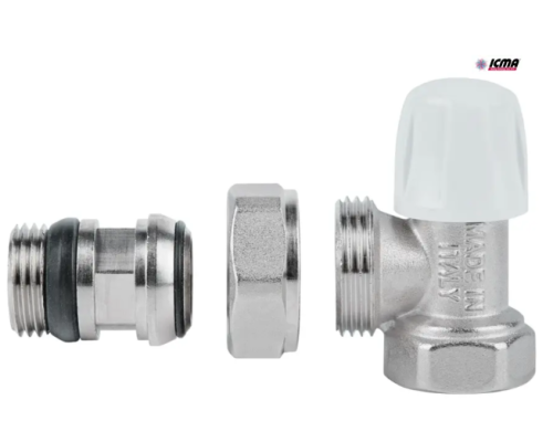 Кран (вентиль) радиаторный Icma 1/2" с антипротечкой угловой  (обратн.)