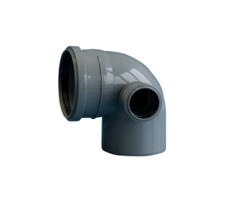 Отвод 110 * 90 гр. с выходом 50 (Правый) Политэк