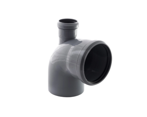 Отвод 110 * 90 гр. с выходом 50 ( Прямой ) Политэк