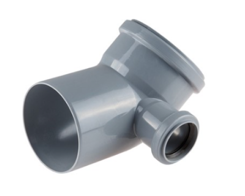 Отвод 110 * 45 гр. с выходом 50 (Правый) Политэк