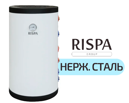 Бойлер "RISPA" RBW 80 R настенный подключение справа (нержавеющая сталь) теплообменник 15кВт Объем 80л