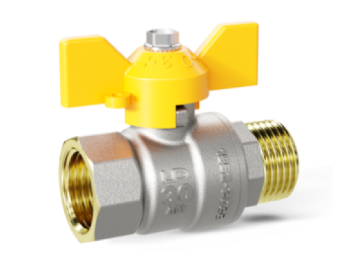 Кран шаровой газовый 1/2" вн/нар бабочка Gas 15.B-Н.Б LD Pridе