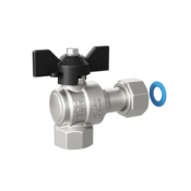 Кран шаровой угловой с накидной гайкой 1/2" бабочка LD 15.В-НкГк.У.Б LD Pridе