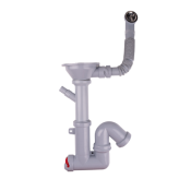 Cифон для мойки F серия F1045S 3 1/2 дюйма 40 мм с гибким переливом и отводом для стиральной машины АНИ пласт