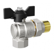 Кран шаровой угловой с американкой 3/4" бабочка LD 20.В-ГШ.У.Б LD Pridе